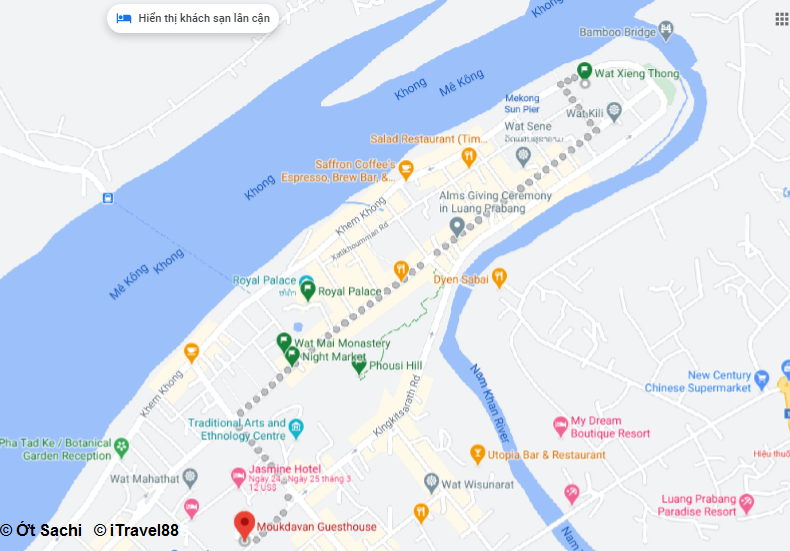 Wat Xieng Thong cách Homestay của mình 2km - Du lịch Luang Prabang chơi gì ở đâu