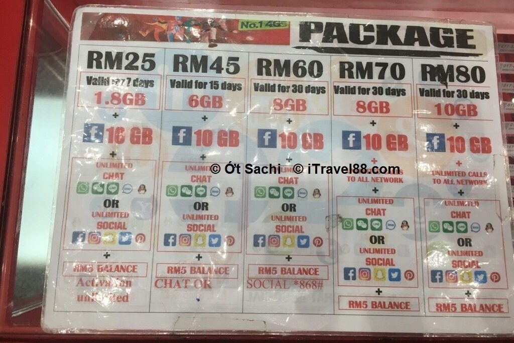 Sim 4G có giá chỉ từ 25RM, Kinh nghiệm du lịch Kuala lumpur  tự túc từ A-Z