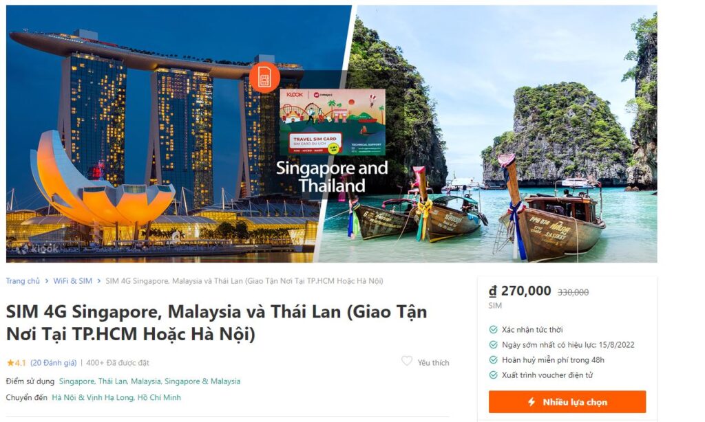 Mua sim du lịch 4G SIngapore Malaysia ở đâu